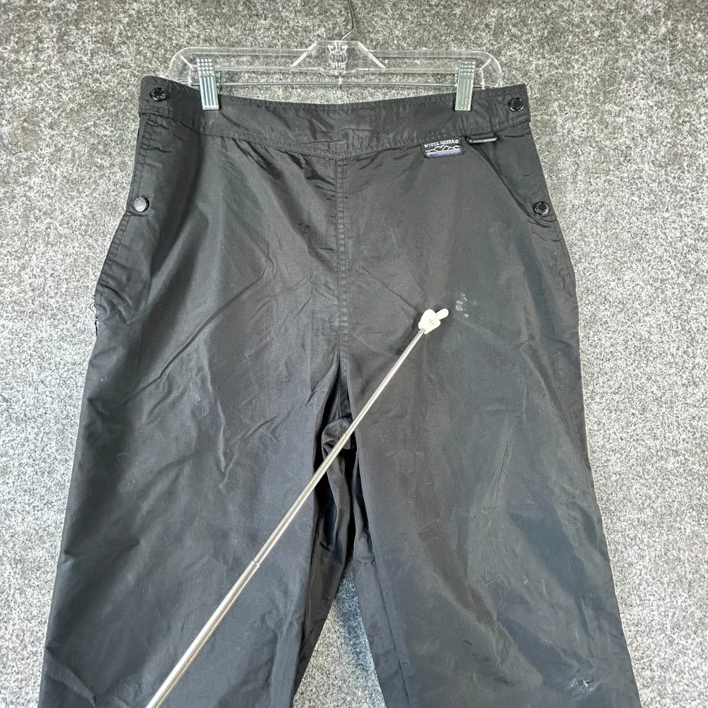 White Sierra Snowboard Ski Winter Pants Womens L Black Side Zip‎ Waterproof